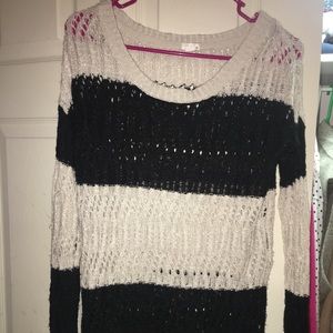Garage sweater- Tan and navy blue